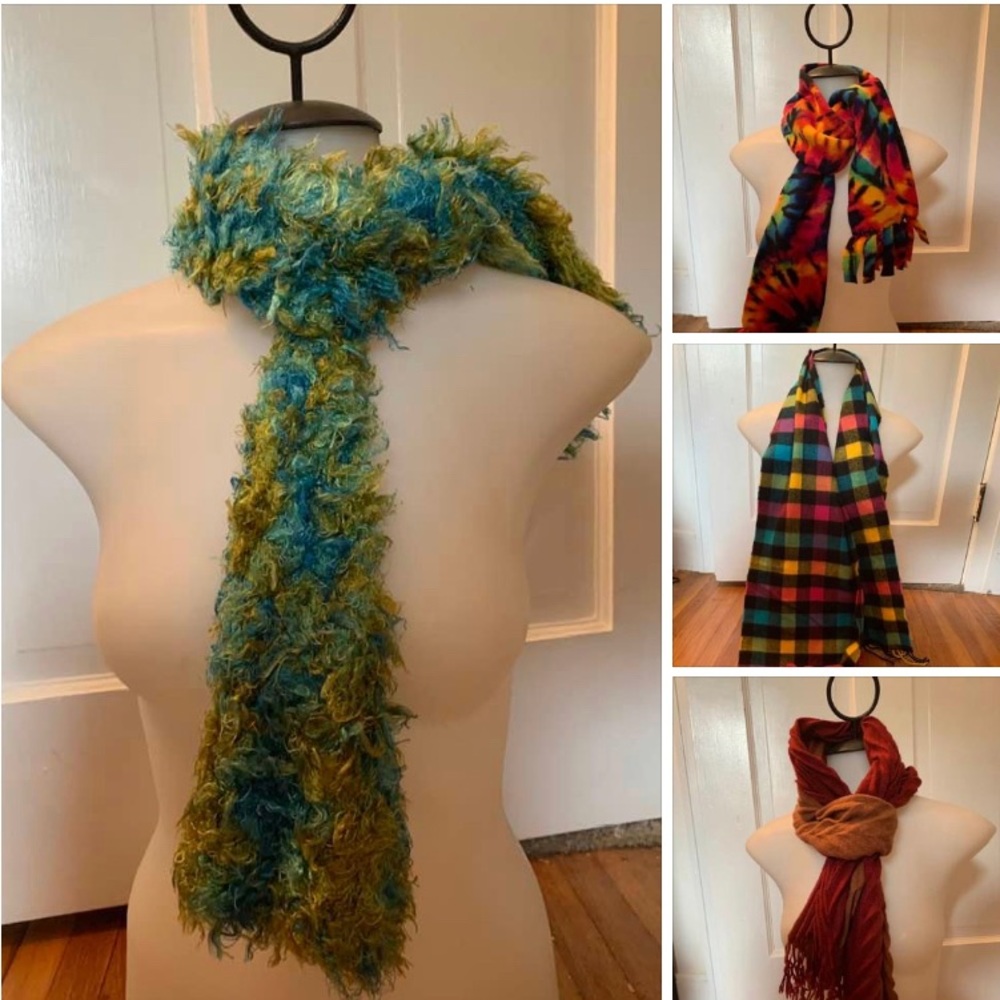 4 acrylic scarves (gifts, never worn)